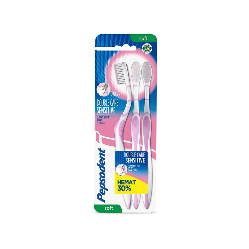 PEPSODENT SIKAT GIGI DOUBLE CARE SENSITIVE 3PCS (24)