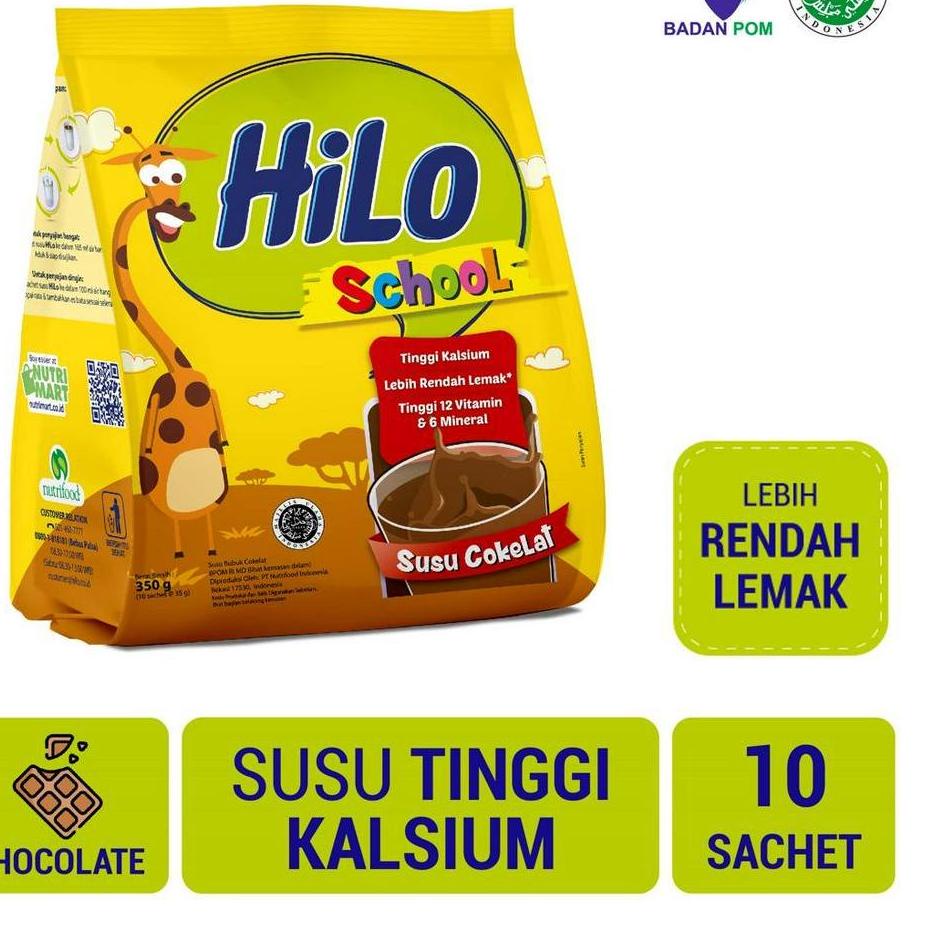 

۩ HiLo School Chocolate Gusset 350 gram (10 Sachet) - Susu Tinggi Kalsium ★