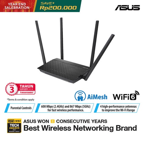 ASUS RT-AC1500UHP Dual Band AC1500 High Power WiFi Router with MU-MIMO N