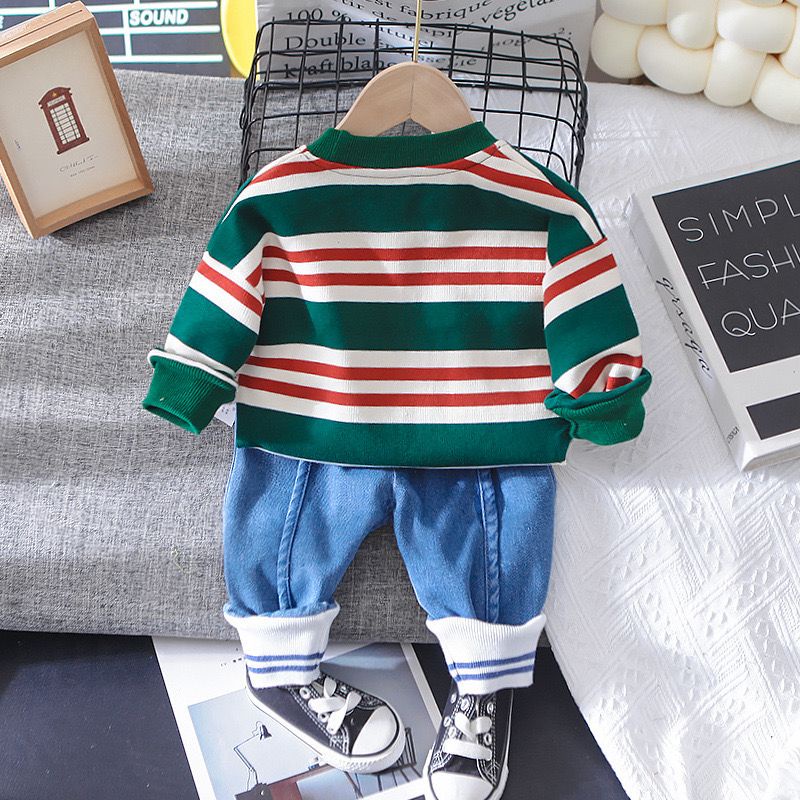 Setelan anak bayi usia 6 bulan - 5 tahun MOTIF GARIS HIMEPU keren bahan premium impor -babylovanta