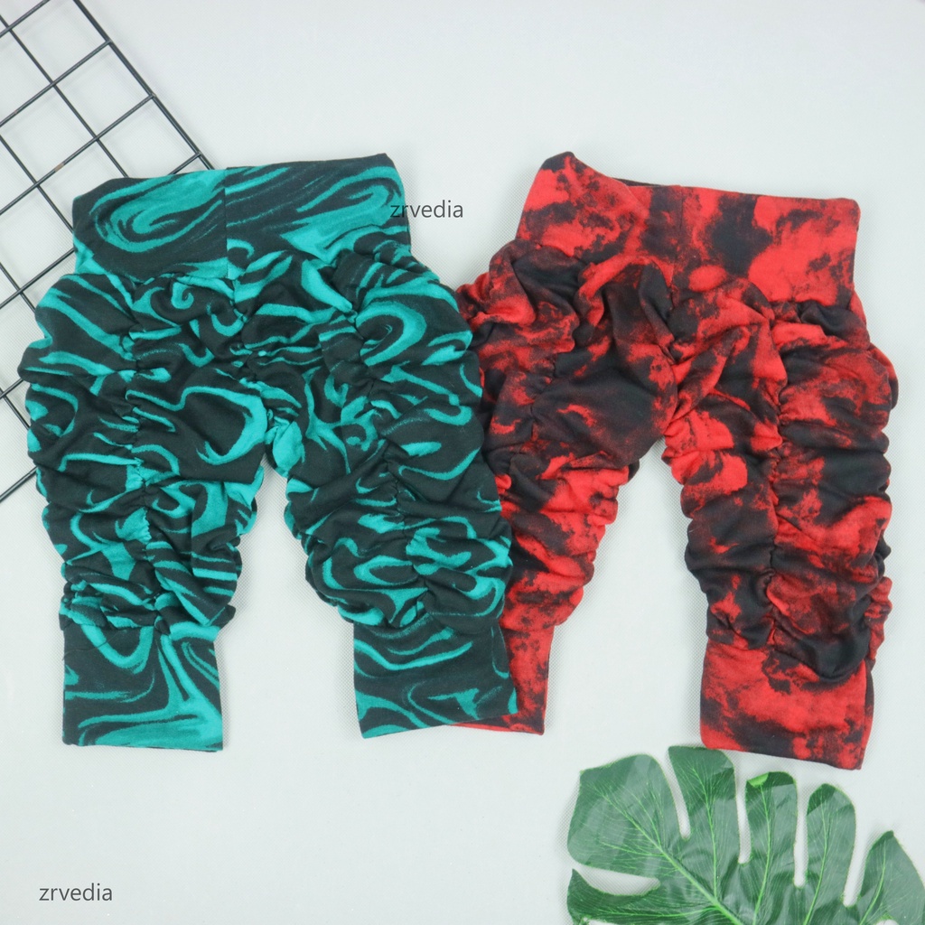 Legging Kerut Motif 3-12 Bulan / Celana Bayi Anak Perempuan Leging Panjang Ketat Murah Adem Motif