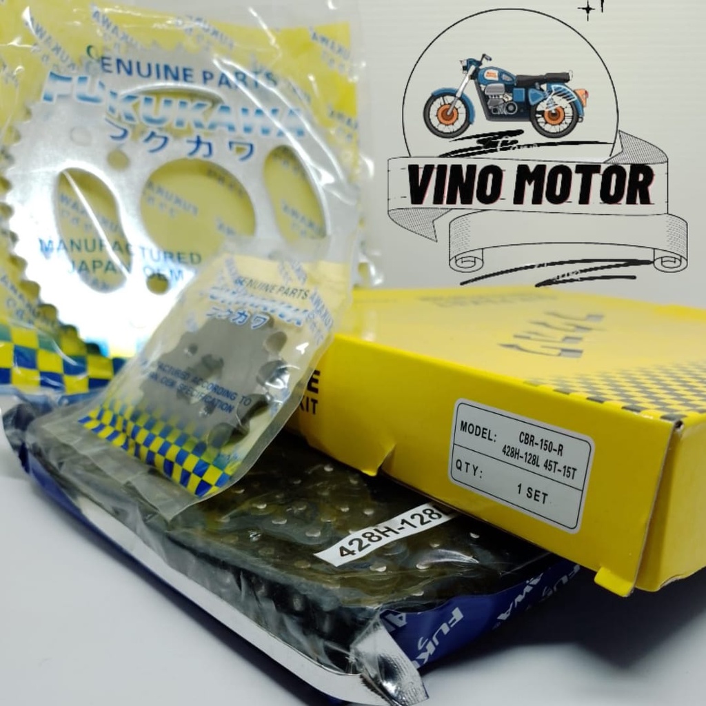 GEAR GIR SET GEAR GIR PAKET CBR150R STREETFIRE RANTAI 128 FUKUKAWA
