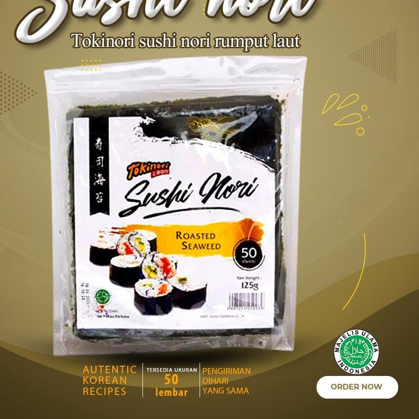 

♜ Tokinori 50 Set Halal Sushi/Kimbab 50 Lembar Rumput Laut Sushi Kimbab ➭