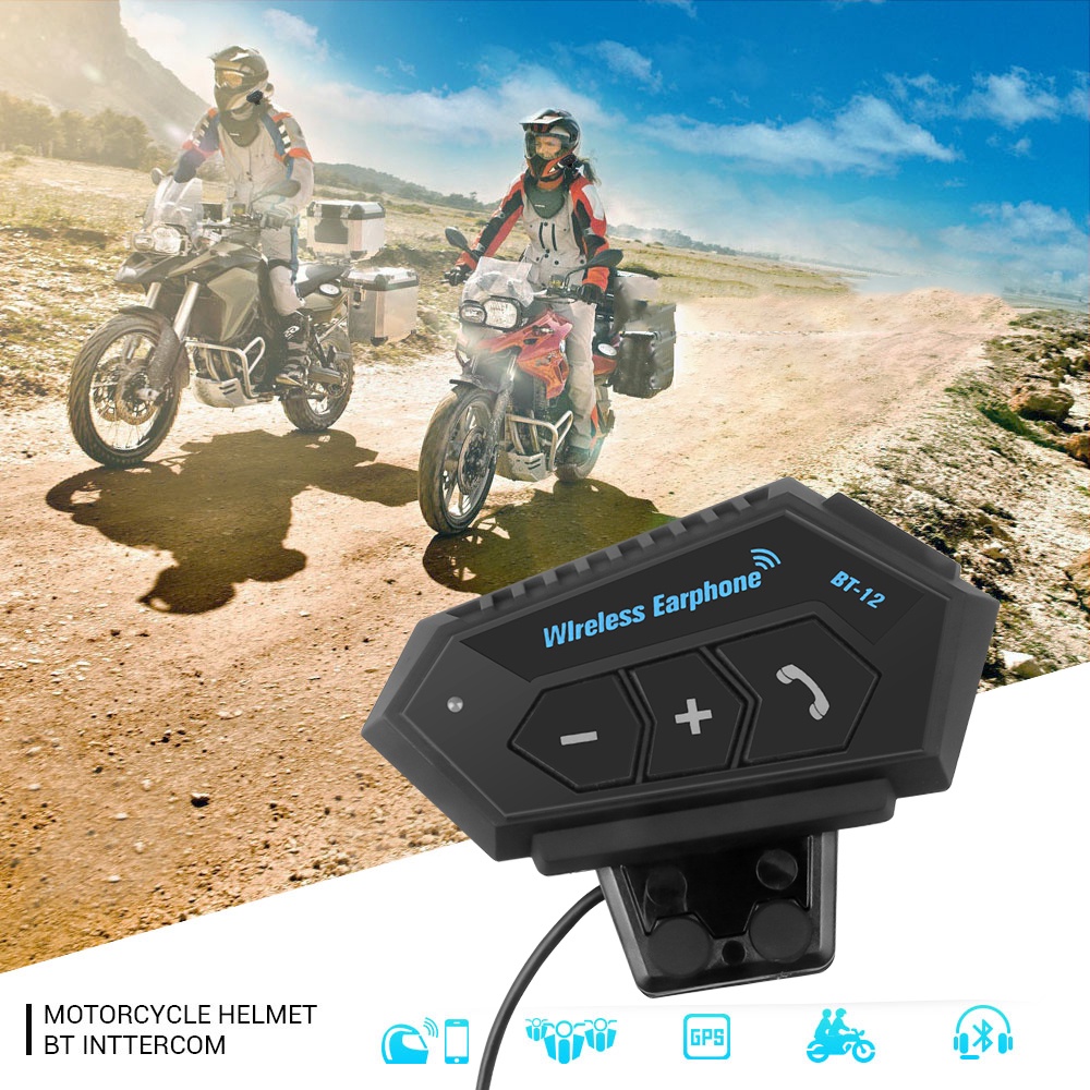 BT12 Bluetooth 5.0 Helm Sepeda Motor Headset Tahan/ BT12 Air Nirkabel Dengan Baterai 800mah