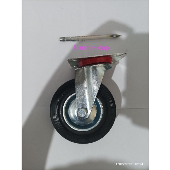 Roda Etalase 5 inch karet Hitam / Roda trolly Taiwan