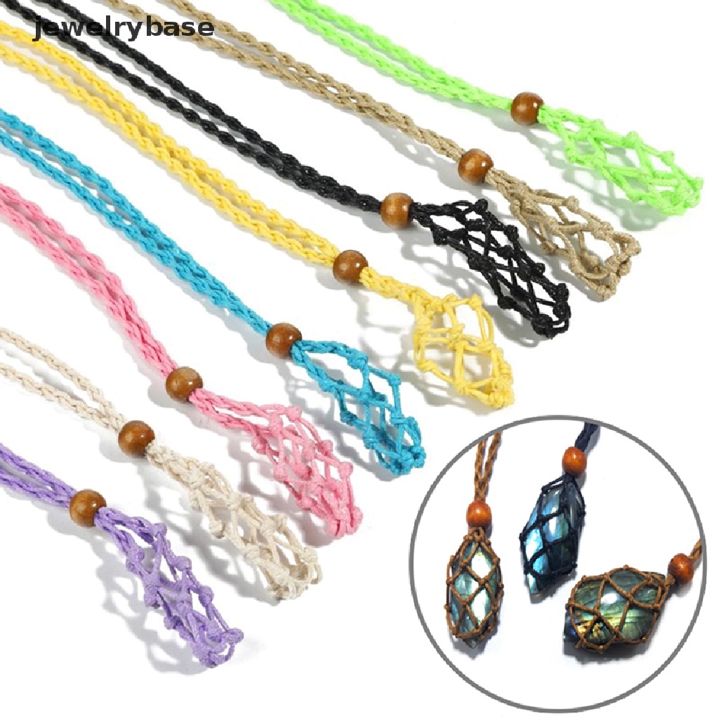 [jewelrybase] Diy Panjang Yang Dapat Disesuaikan Kalung Tali Batu Kosong Tempat Pengganti DIY Kalung Batu Kristal Alami Net Butik