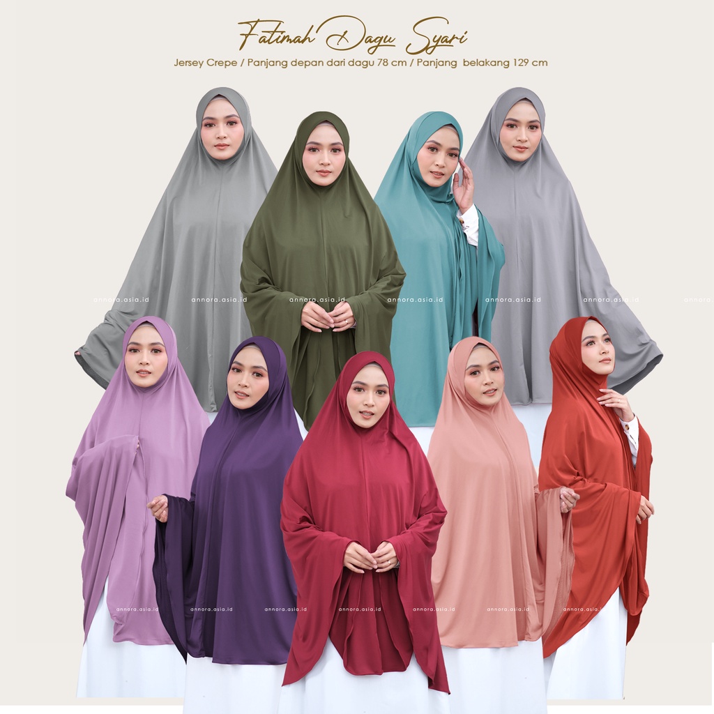 Jilbab Fatimah Dagu Syari Ukuran Super Jumbo Panjang Menutup Tangan Bergo Panjang