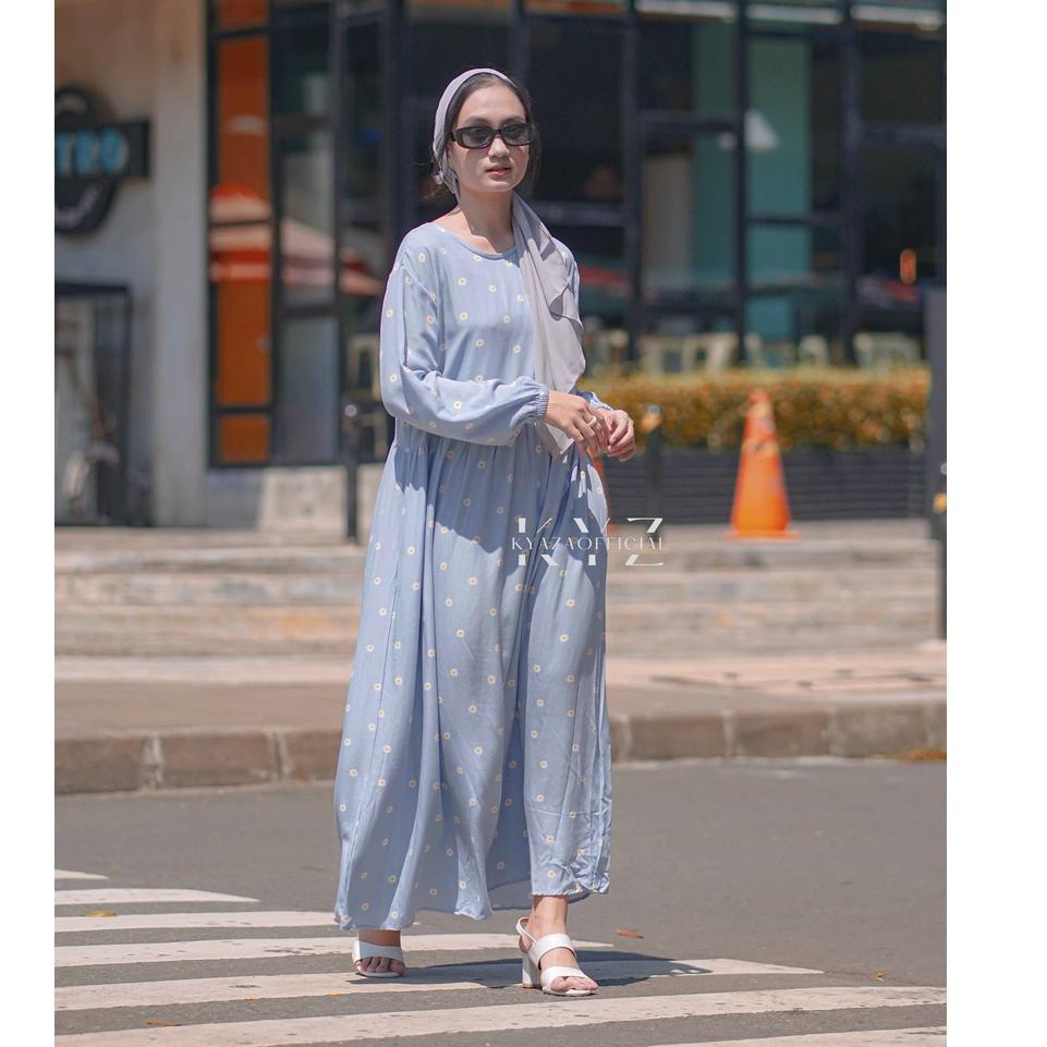 ✬ Midi Dress Katun Rayon LD 110 cm Motif Premium Long Tunik Dress ➦
