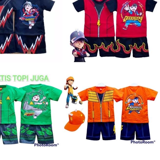✯ FREE TOPI / BAJU ANAK BOBOIBOY SETELAN ANAK BOBOIBOY AIR API HALILINTAR DAUN GEMPA ●