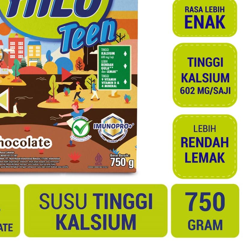 

♫ Hilo Teen Chocolate 750 gram - Susu Tinggi Kalsium Rendah Lemak ●