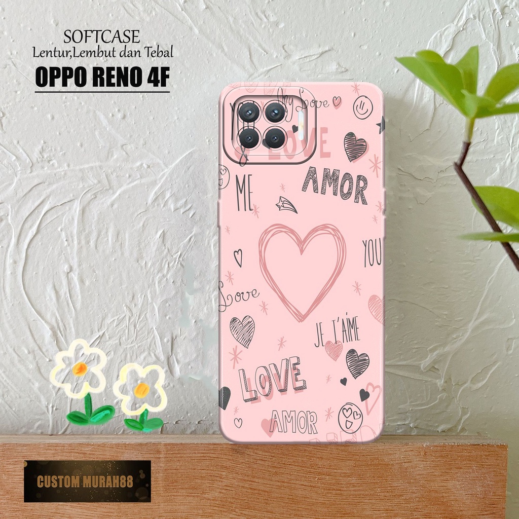 Case Hp Oppo Reno 4F Terbaracu - Fashion Case LOVE - Casing Oppo Reno 4F Terbaru - Softcase Hp Oppo 