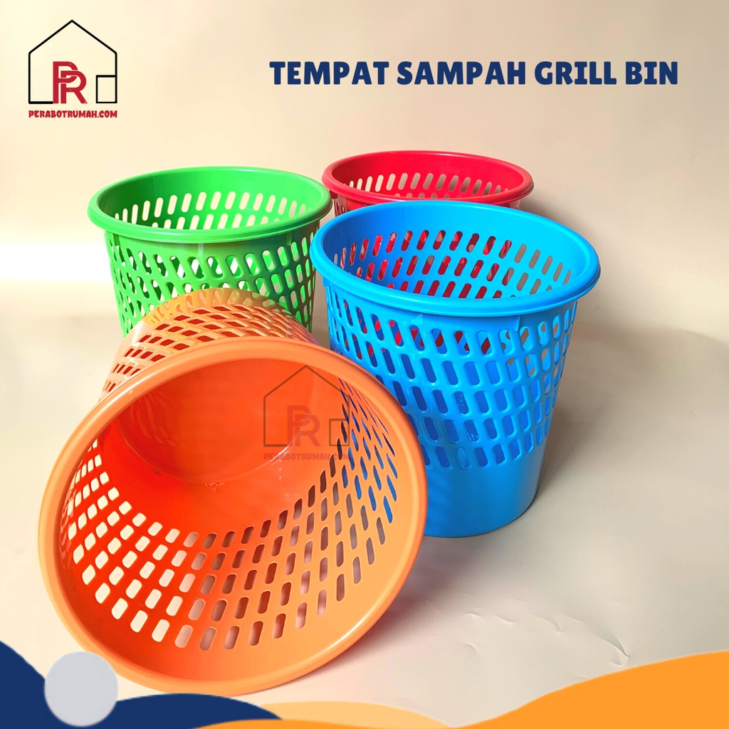 Tempat Sampah Keranjang Bulat / Kotak Sampah Grill Bin Plastik Tebal