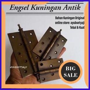 sparepart Engsel pintu tebal kuningan 4 inch engsel gerbang unik kuningan mahkota klasik a