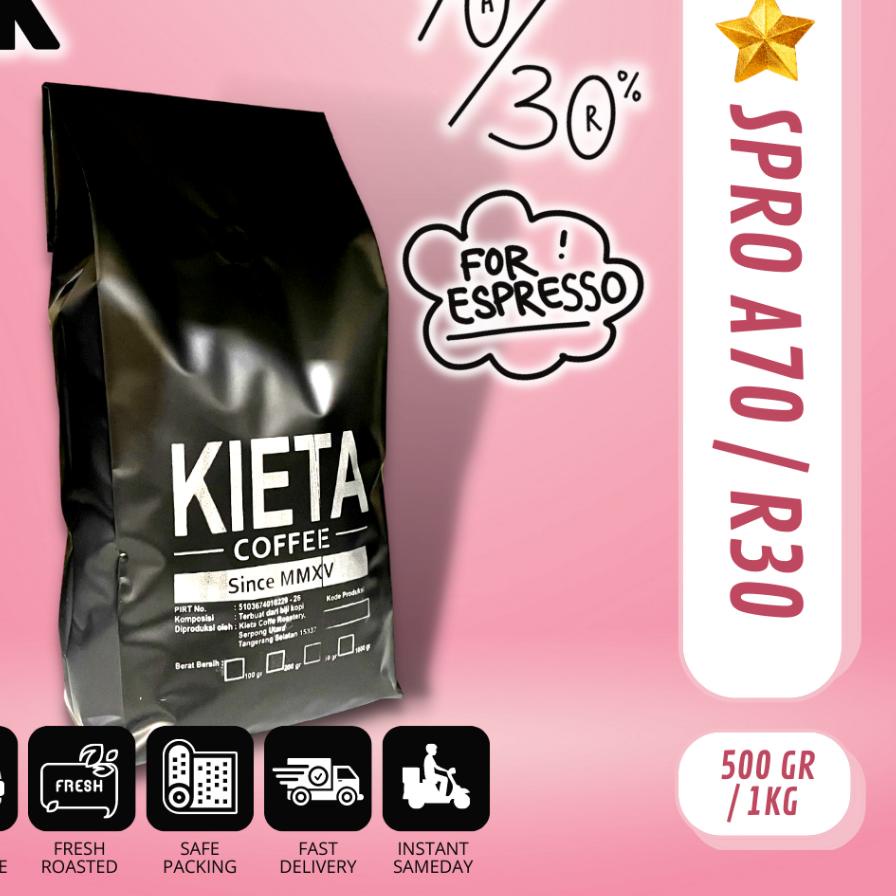 

♩ Biji Kopi 1kg Espresso Blend 70 arabika / 30 robusta ✱