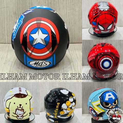 Helm mds anak R3 Jr spiderman black doff