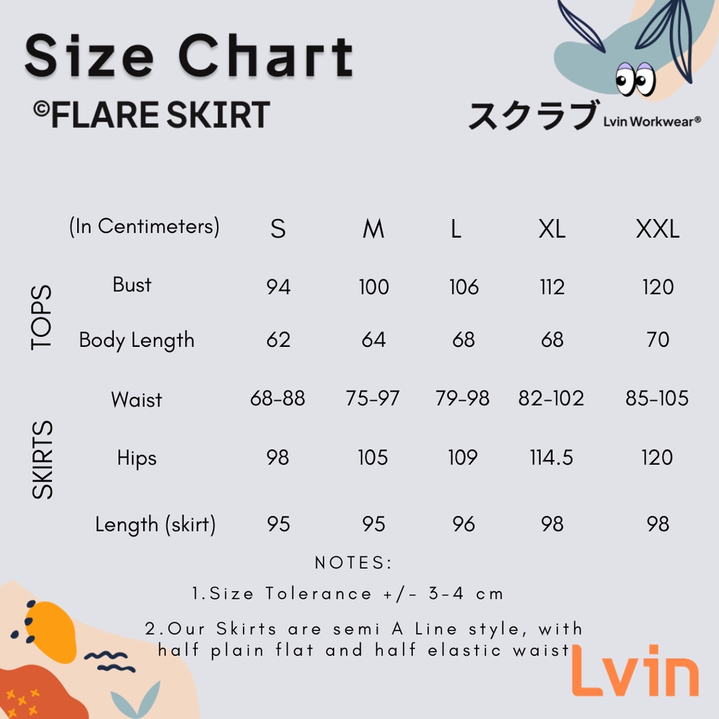 [ Lvin ] FLARE SKIRT  SCRUBS - Vol 01 -  Baju OKA Rok Mandarin Collar Lengan Panjang / Baju Jaga /Set Baju Celana Jaga Oka / Dokter / Baju OK / Blissful Series