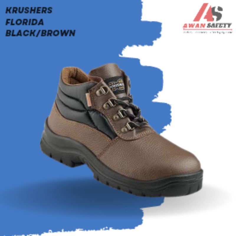 Sepatu Safety Krushers Florida Brown Original/ Sepatu Kerja Pria Krusher Florida BlackBrown Original