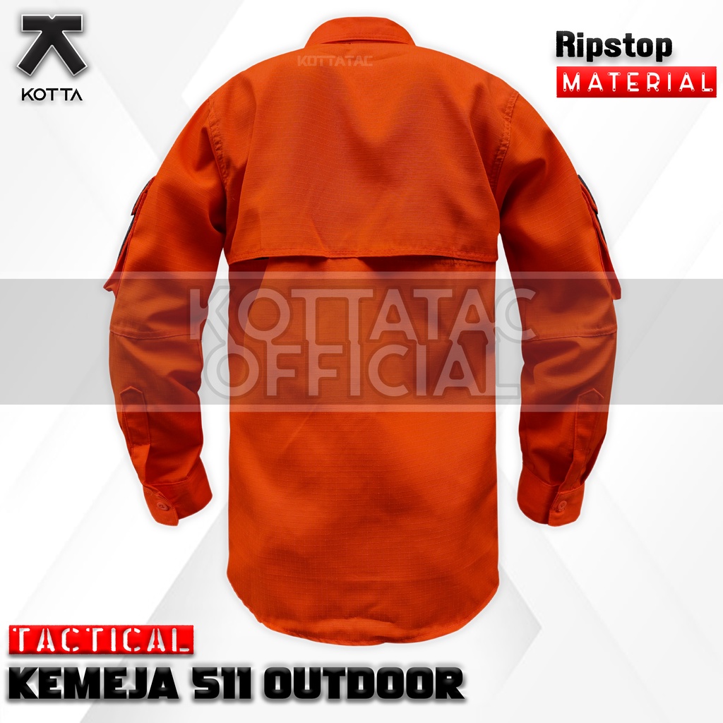 KEMEJA TACTICAL 511 ORANGE LENGAN PANJANG - KEMEJA OUTDOOR ORANYE - KEMEJA PDL OREN - KEMEJA TIM - KEMEJA LAPANGAN - KEMEJA BASARNAS - KEMEJA BPBD OREN