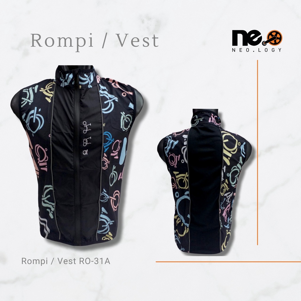 Rompi Pria Wanita Vest Sepeda Lipat Unisex Plus Topi Cycling