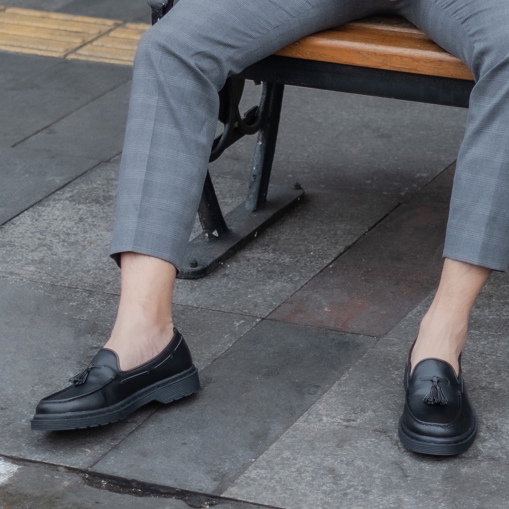 ALBERN BLACK |ManNeedMe x Jack| Sepatu Loafers UNISEX Formal Slip On ORIGINAL