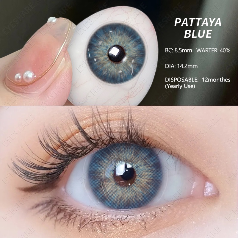 SOFTLENS 2pcs BIG EYES NORMAL LENSA KONTAK DIA.14.5.00MM / 2022 NEW PATTAYA GRAY SOFLEN INNOCENT  EXOTICON MISTERIUS-EYE /LIVING COLOR