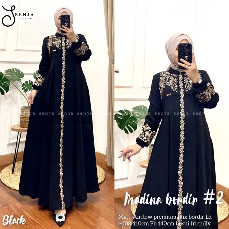 AS MADINA BORDIR / GAMIS PESTA CRINKLE MIX BORDIR MEWAH / GAMIS CANTIK KEKINIAN TERBARU / GAMIS BUSU