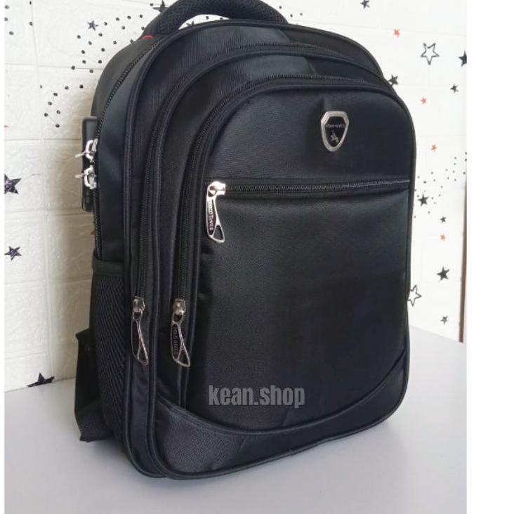 ℮ POLO GIVES 15 Inch Tas Ransel Kerja Ransel sekolah POLO Original Import + usb + raincover ✺