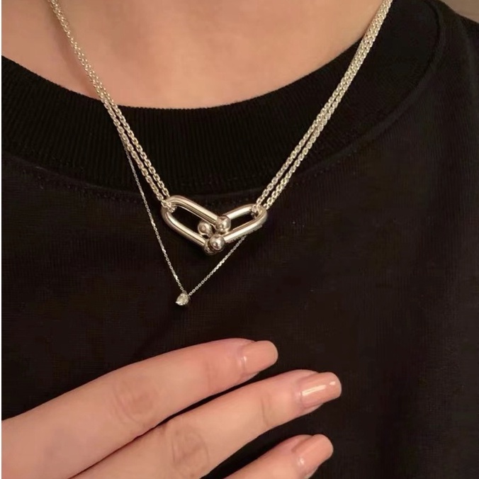 Kalung Rantai Gaya Eropa / Amerika Desain Simpel Untuk Wanita
