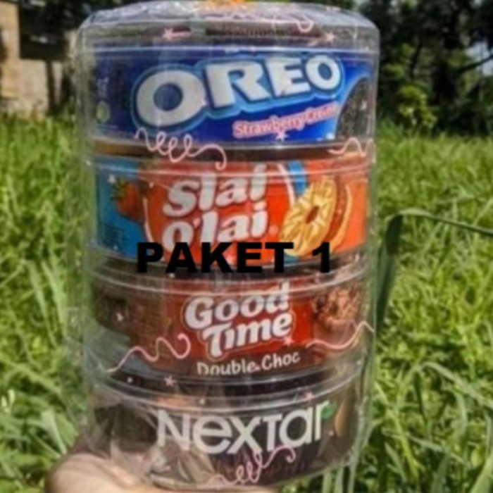 

(COD) Paket Parcel Natal / Hampers Cookies / Parsel Biskuit Kering 4 Toples