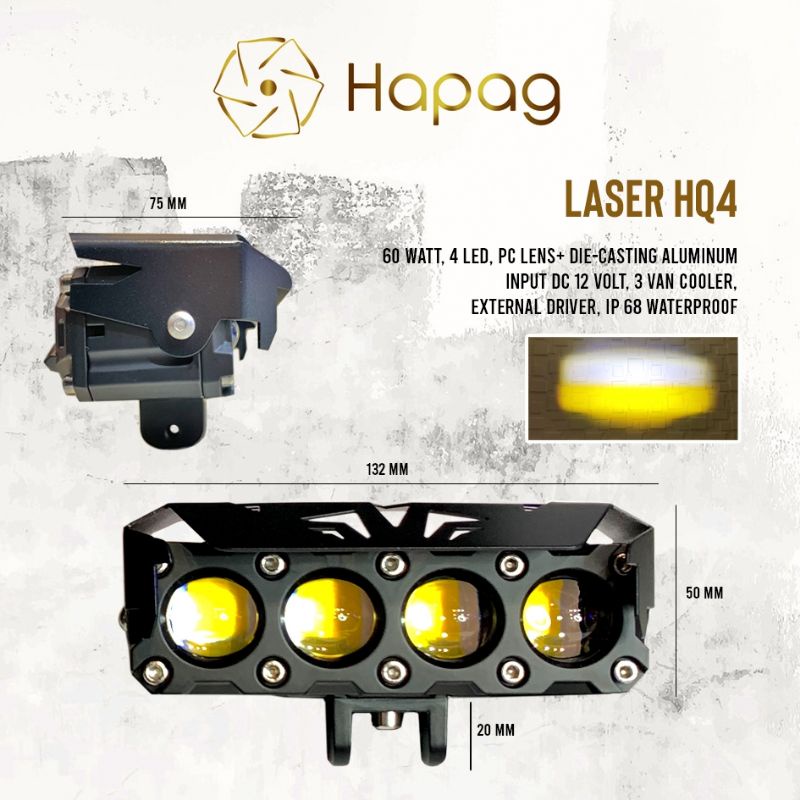 LAMPU SOROT KABUT GRIL SQL 4MATA MERK HAPAQ ORIGINAL