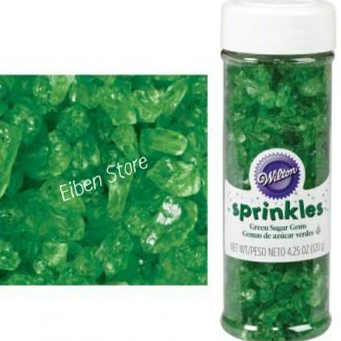 

Wilton Sugar Gems Green / Gula2 Dekorasi Kue Warna Hijau - Btl 4,25oz