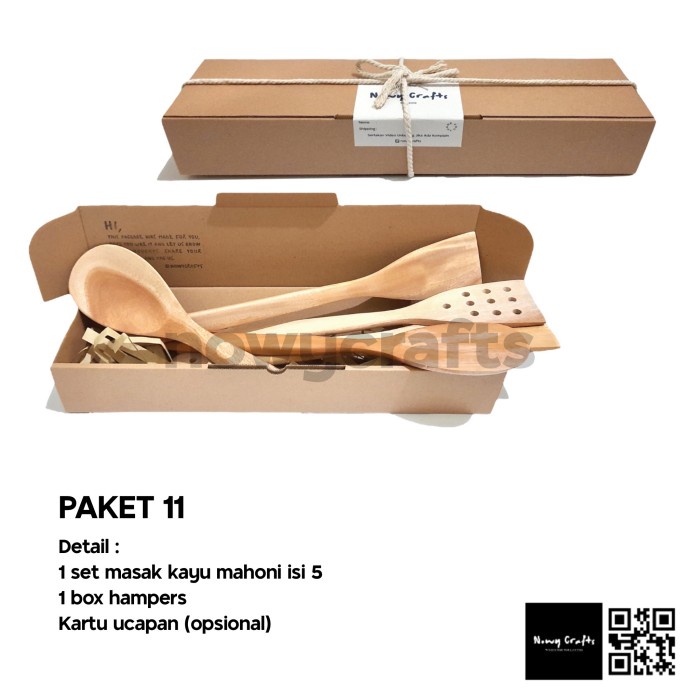 

WOODEN HAMPERS / GIFT LEBARAN ULTAH WEDDING / PARCEL KAYU / NOWYCRAFTS - paket 11, tanpa kartu