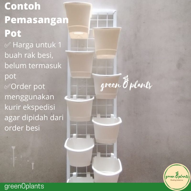 Rak Besi Tanaman Dinding Vertikal Vertical Garden 25cm×100cm Putih