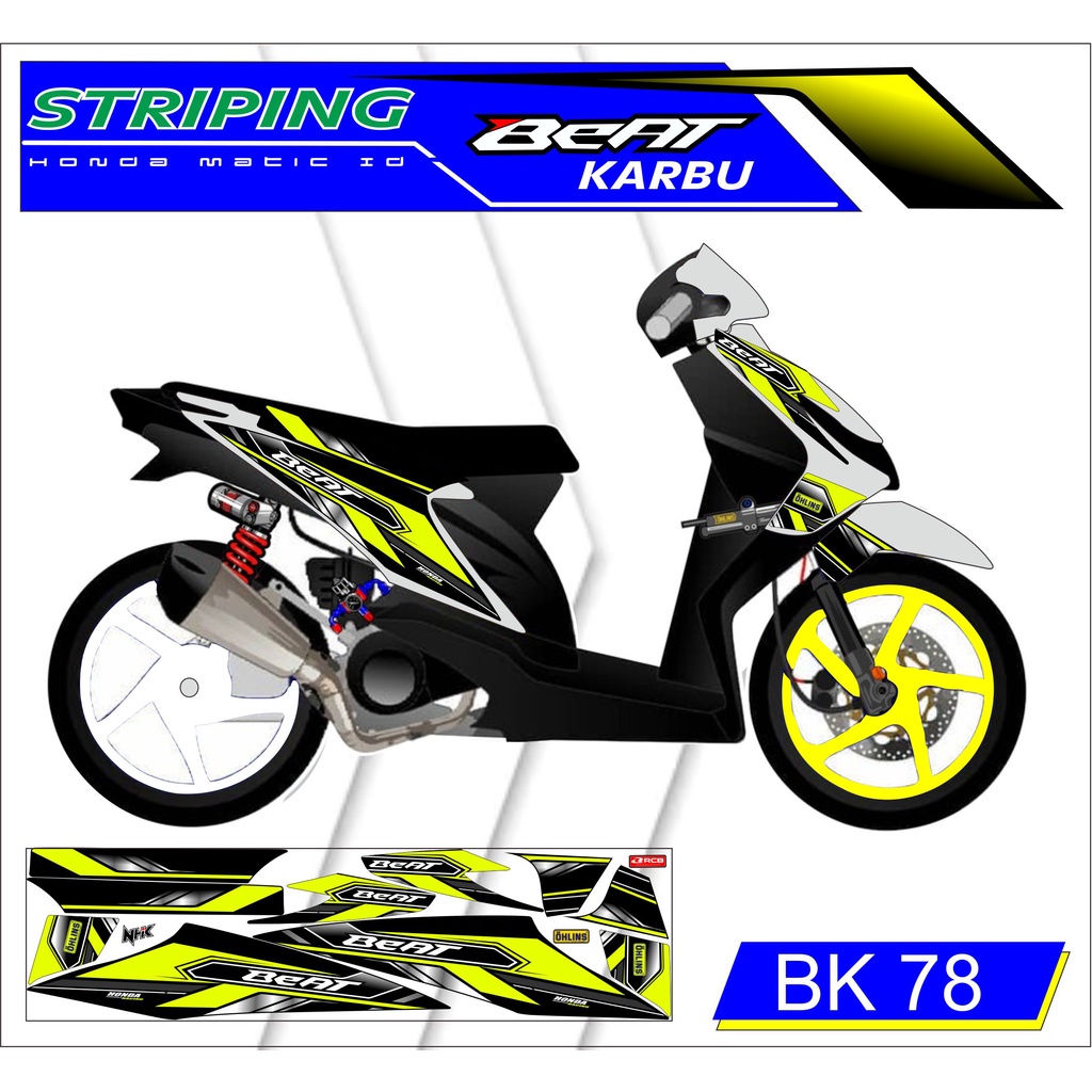 (PROMO) STRIPING HONDA BEAT KARBU VARIASI RACING KEREN / BEAT VARIASI / BEAT RACING / BEAT THAILOOK 