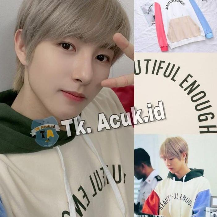 ☇ BEAUTIFUL ENOUGH COLOR BLOK HOODIE NCT RENJUN ✯