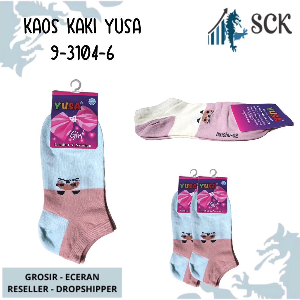 Kaos Kaki YUSA 3104-6 HALUS / Kaus Kaki Lucu Remaja &amp; Dewasa Wanita - SCK