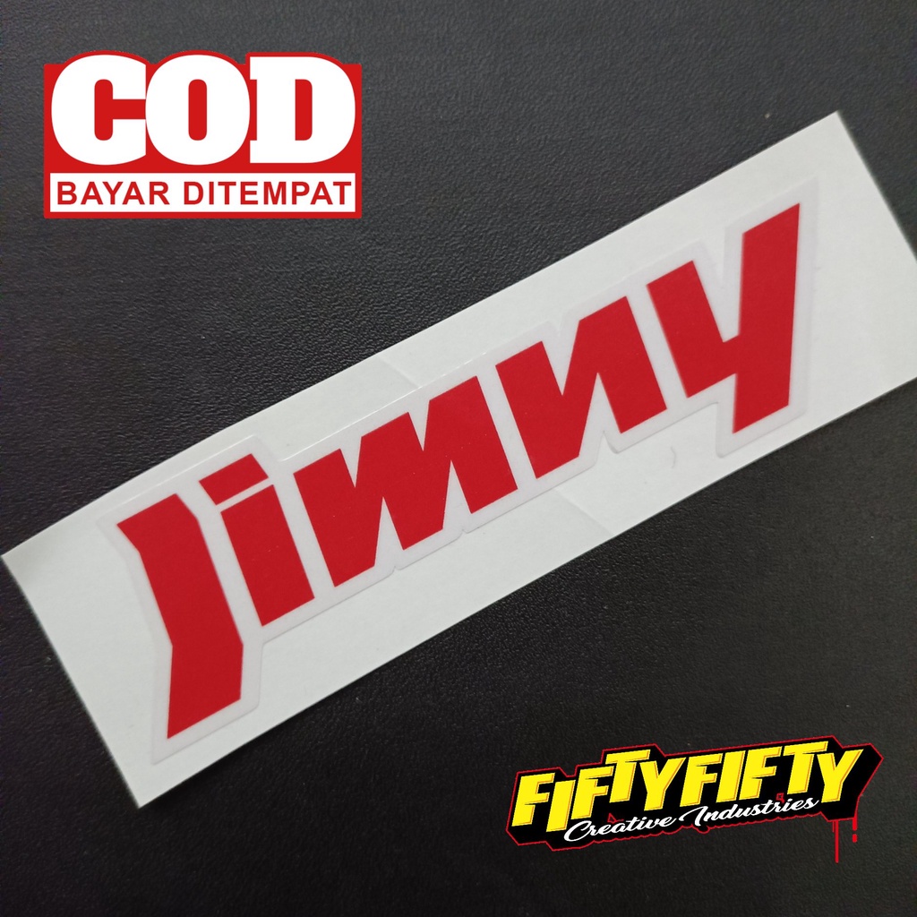 Stiker Print Cut JIMNY Stiker Printing Laminasi Glossy Stiker Motor Mobil Helm Sudah Membentuk Pola Desain