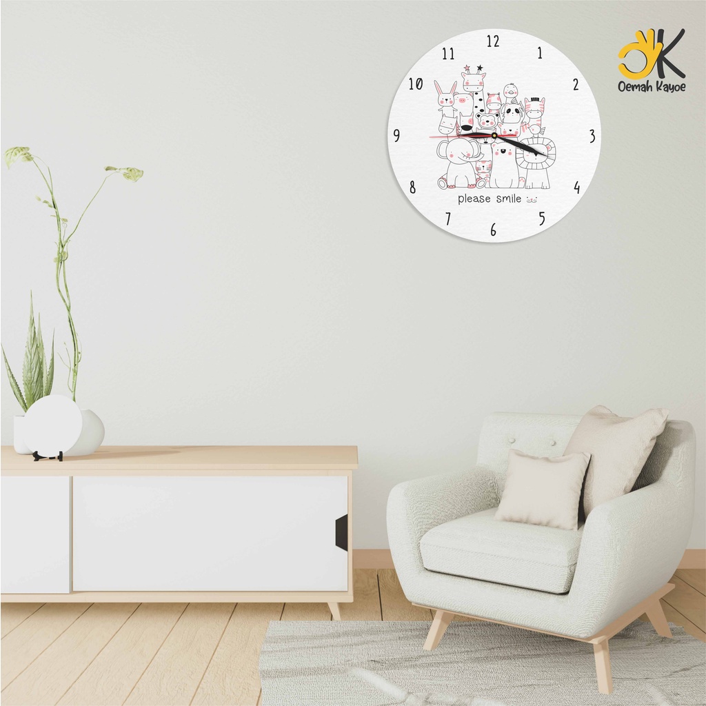 JAM DINDING UNIK LUCU KARAKTER KUCING DEKORASI RUANG KAMAR AESTHETIC RETRO GEMES