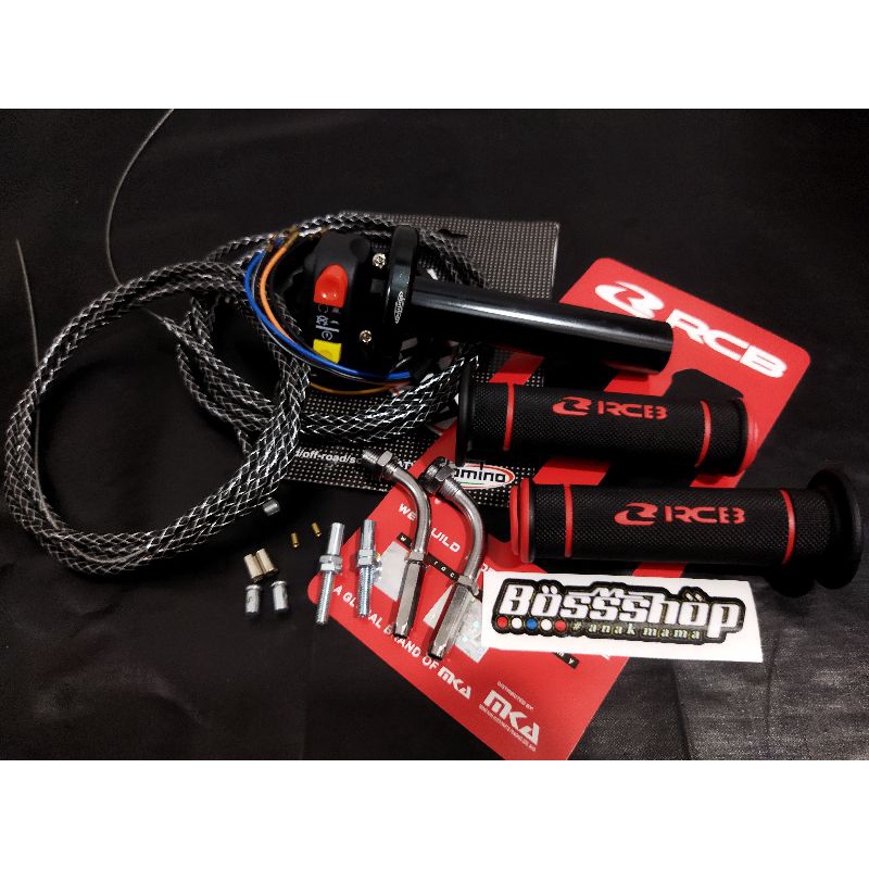 GAS SPONTAN 2 KABEL PLUS HANDGRIP RCB HG 55 RACING BOY ALL MOTOR BEAT NMAX VARIO AEROX Dll