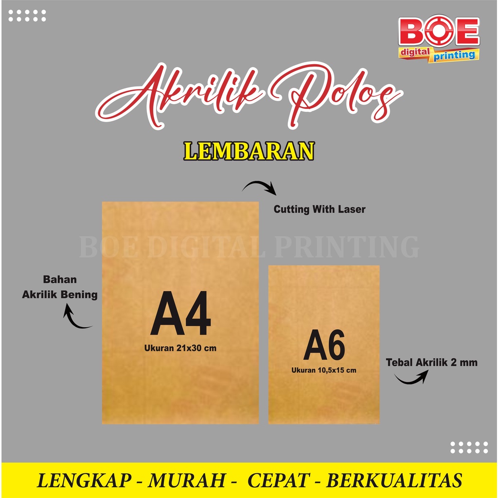 AKRILIK LEMBARAN 2 MM AKRILIK BENING ACRYLIC AKRILIK POLOSAN