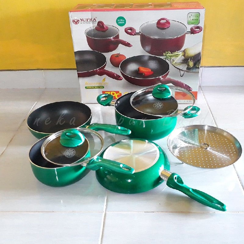 Panci Set Supra Rosemary 7Pcs Warna Hijau
