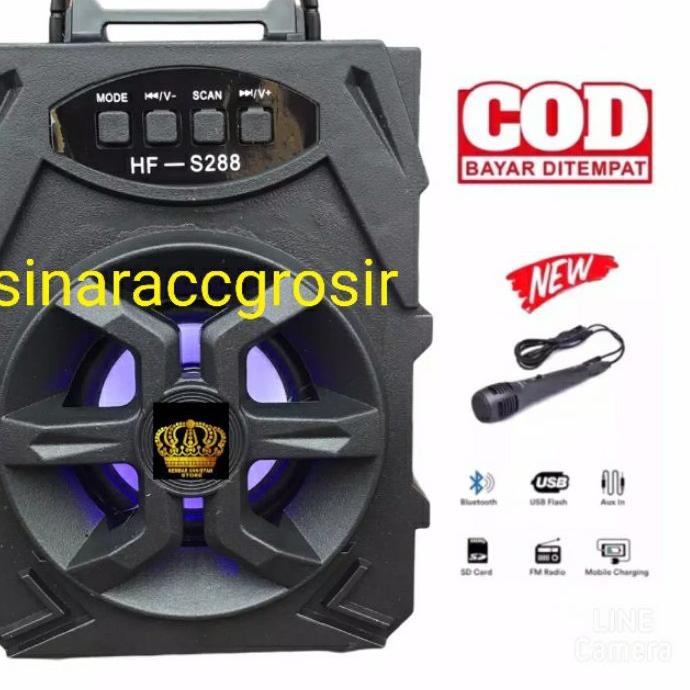 ✯ (Bayar di tempat) Speaker Bluetooth HF-S288/XTM 168 Free Mic karaoke ◌