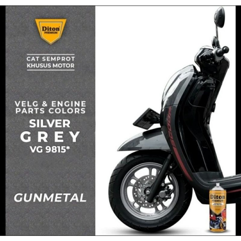 Diton Premium VG9815* Silver Grey (Gun Metal) Velg & Engine Part / Cat Semprot