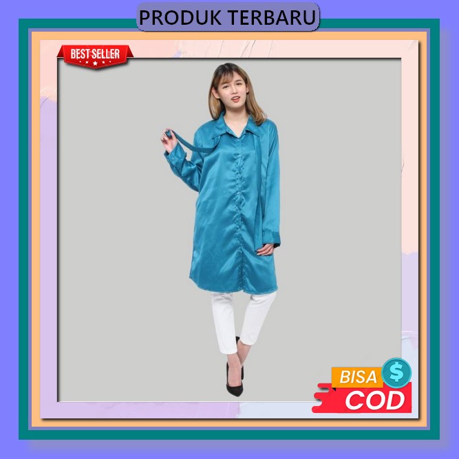 Tunik Katun Linen Model Kekinian Terlaris Ld 110 - 120 Dengan Motif Saku Bordir / Atasan Wanita Dewa