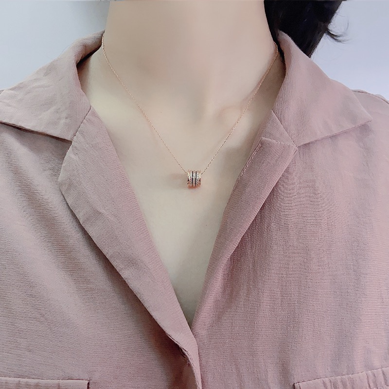 Kalung Liontin Berlian | Rose Gold 18k | Bahan Titanium Steel | Sendok Garpu Bahan Stainless Steel | Aksesoris Rambut Untuk Wanita