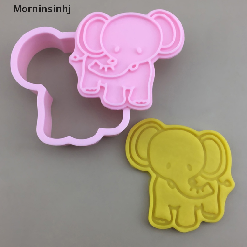 Mornin 4Pcs/set Kartun Gajah Singa Hippo Bear Hewan Cookie Cutter Biskuit Baking Buah Dapur Kue Cetakan Alat Embos Pring Fondant Kue Pastry Mold id