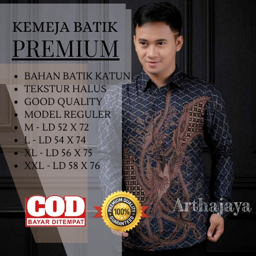 Atasan Kemeja Batik Pria Dewasa Lengan Panjang Baju Kondangan Kerja Pakaian Pria Premium Termurah