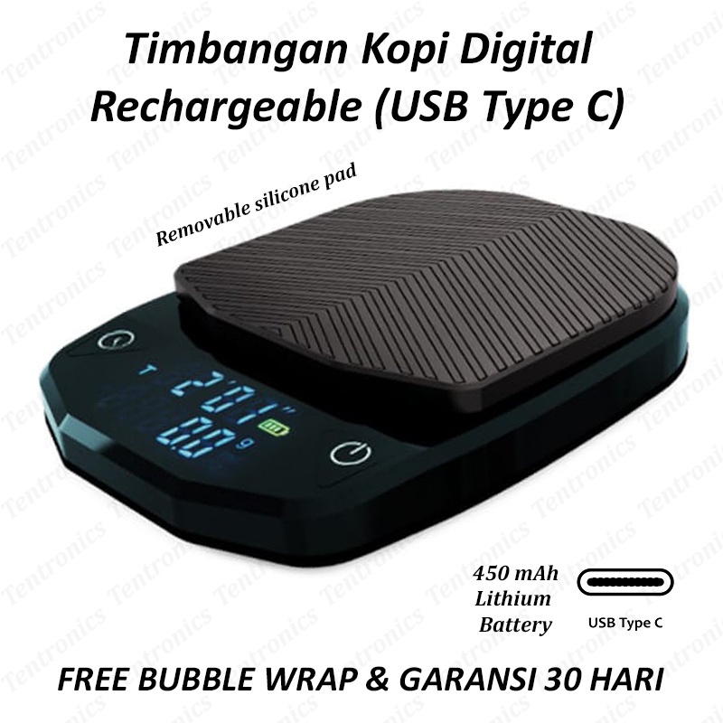 Timbangan Kopi USB Premium 3KG 0.1GR 3 KG Timer Drip V60 Coffee Scale