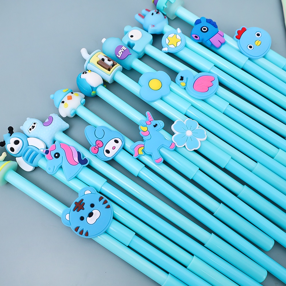 20pcs Kawaii Stationery Black Ink Pen/Pena Gel Lucu Perlengkapan Sekolah Perlengkapan Sekolah