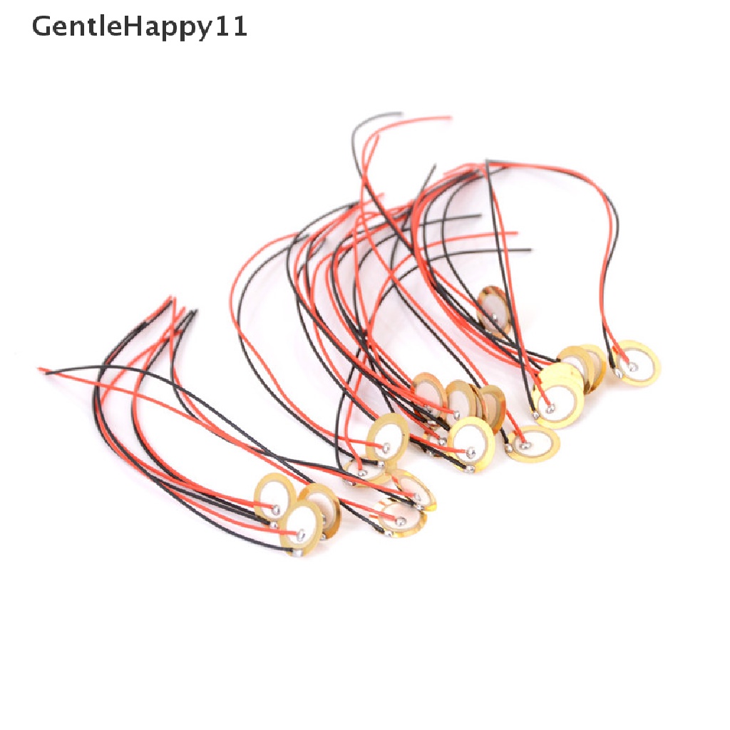 Gentlehappy 20PCS 12mm Elemen Piezo Sounder Sensor Trigger Drum Disc+Kawat Tembaga id